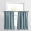 PONY DANCE Dusty Blue Window Curtains 36 inch Length, Thermal Insulated Blackout Kitchen Curtains for Small Window, Short Black Out Drapes for Cafe Bedroom(2 Panels Set, Uranian Blue, 42 inches Wide) view 1