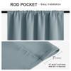 PONY DANCE Dusty Blue Window Curtains 36 inch Length, Thermal Insulated Blackout Kitchen Curtains for Small Window, Short Black Out Drapes for Cafe Bedroom(2 Panels Set, Uranian Blue, 42 inches Wide) view 2