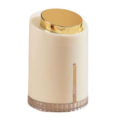 VALINK Automatic Toothpicks Dispenser Holder for Restaurant,Toothpicks Canister,Press Type Toothpicks Box Automatic Toothpicks Dispenser Large Capacity Toothpicks Holder White Gold