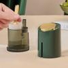 VALINK Automatic Toothpicks Dispenser Holder for Restaurant,Toothpicks Canister,Press Type Toothpicks Box Automatic Toothpicks Dispenser Large Capacity Toothpicks Holder White Gold view 2