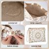 Buryeah 2 Pcs Large Beach Burlap Jute Tote Bag for Women Straw Cute Beach Jute Tote Handbags Reusable Grocery Bag for Mother Teacher Wedding Shopping Travelling Gym view 4