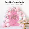 20 Pack 24"x16" Artificial Flower Wall Panels, Pink Floral Backdrop Decoration Faux Flowers Panel, Artificial Flower Wall Mat Silk Rose Flower Panels for Wedding Party Birthday Home Decoration view 2