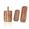 14x7 Acacia Wood Cutting Board Charcuterie Cheese Board with Set of 2 Solid Acacia Wood Serving Trays 16" and 12" Rectangular Wooden Serving Platters for Dessert view 1
