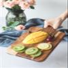 14x7 Acacia Wood Cutting Board Charcuterie Cheese Board with Set of 2 Solid Acacia Wood Serving Trays 16" and 12" Rectangular Wooden Serving Platters for Dessert view 4