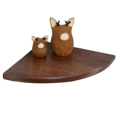 Corner Floating Shelves Corner Fan-Shaped Solid Wood Floating Shelf, Wall-Mounted/Nail-Free 90-Degree Corner Storage Rack, Can Bear 35kg (Color : A2, Size : 20x20x1.7cm)