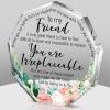 Spiareal Friends Gifts for Women Friendship Graduation Plaque Best Flower Sister Birthday Bestie Thank You Gift for Teacher Mom Female Acrylic Friendship(Simple Nonagon Style) view 1