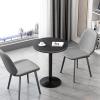 AYQEHYO Round Cocktail Pub Table Sintered Stone High Table, Modern Iron Metal Legs, Bar Height Dining Table/Kitchen/Restaurant/Cafe H:(30in, 37in, 41in) D:21.6in(Black,Gray,White) view 2