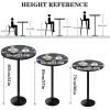 AYQEHYO Round Cocktail Pub Table Sintered Stone High Table, Modern Iron Metal Legs, Bar Height Dining Table/Kitchen/Restaurant/Cafe H:(30in, 37in, 41in) D:21.6in(Black,Gray,White) view 3