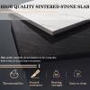 AYQEHYO Round Cocktail Pub Table Sintered Stone High Table, Modern Iron Metal Legs, Bar Height Dining Table/Kitchen/Restaurant/Cafe H:(30in, 37in, 41in) D:21.6in(Black,Gray,White) view 4