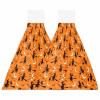 BOBOWUNY Halloween 2 Pcs Hanging Kitchen Hand Towels, Black Witch-Brew Broom Fall Horror Decor Super Soft Microfiber Tie Towels Aborbent Washcloth for Bathroom Oven Tea Bar view 1