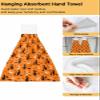 BOBOWUNY Halloween 2 Pcs Hanging Kitchen Hand Towels, Black Witch-Brew Broom Fall Horror Decor Super Soft Microfiber Tie Towels Aborbent Washcloth for Bathroom Oven Tea Bar view 2
