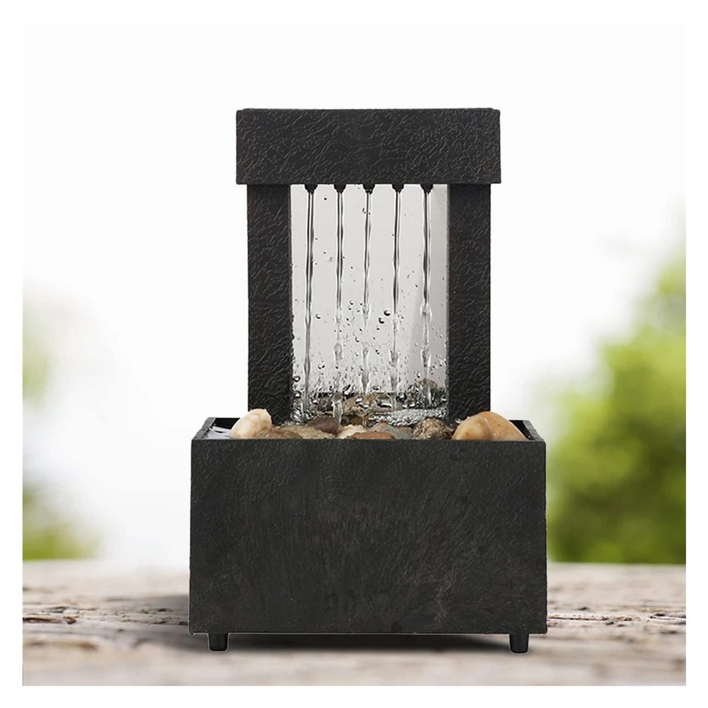 AFGZQ Minimalist Water Fountain Indoor Teahouse Desktop Ornament Flowing Water Waterfall Feng Shui Wealth Home Office Decoration Gifts