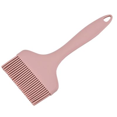 clinmday Barbeque Oil Brush,Heat Resistant Solid Color Long Handle Brush Oil Reusable Hanging Hole,Culinary Oil BBQ Sauce Butter Cooking Baking Brush Pink