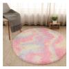 LKXHarleya Rainbow Flurry Round Rug Soft Warm Kid Room Plush Carpets for Living Room Bedroom Home Decor, 60x60cm view 2