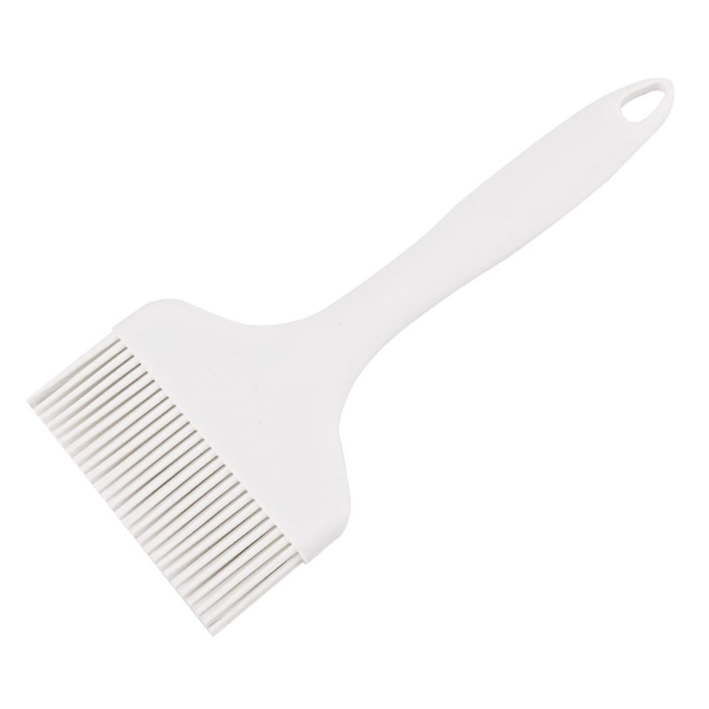 clinmday Barbeque Oil Brush,Heat Resistant Solid Color Long Handle Brush Oil Reusable Hanging Hole,Culinary Oil BBQ Sauce Butter Cooking Baking Brush White