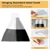 BOBOWUNY Black Grey White 2 Pcs Hanging Kitchen Hand Towels, Modern Abstract Geometric Gradient Art Super Soft Microfiber Tie Towels Aborbent Washcloth for Bathroom Oven Tea Bar view 2