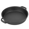 25CM Cast Iron Griddle, Frying Pan, Thickened Pancake Pan Cast Iron Flat Bottom Pan 2 Handle Kitchen Frying Pan for Household Round Skillet with Double Loop Handles view 1