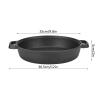 25CM Cast Iron Griddle, Frying Pan, Thickened Pancake Pan Cast Iron Flat Bottom Pan 2 Handle Kitchen Frying Pan for Household Round Skillet with Double Loop Handles view 2