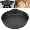 25CM Cast Iron Griddle, Frying Pan, Thickened Pancake Pan Cast Iron Flat Bottom Pan 2 Handle Kitchen Frying Pan for Household Round Skillet with Double Loop Handles view 3
