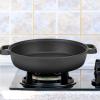 25CM Cast Iron Griddle, Frying Pan, Thickened Pancake Pan Cast Iron Flat Bottom Pan 2 Handle Kitchen Frying Pan for Household Round Skillet with Double Loop Handles view 4