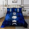 Sun and Moon Kids Bedspread King Size,Starry Sky Galaxy Planet Trippy Coverlet Set,Boys Girls Adults Room Decor,Hassam Hand Dead Snake Boho Exotic Quilted Coverlet,Blue Bedding Quilt,2 Pillowcases view 2