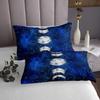 Sun and Moon Kids Bedspread King Size,Starry Sky Galaxy Planet Trippy Coverlet Set,Boys Girls Adults Room Decor,Hassam Hand Dead Snake Boho Exotic Quilted Coverlet,Blue Bedding Quilt,2 Pillowcases view 4