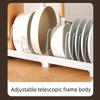 Adjustable Dish Drying Rack Holder, Plastic Drainboard Tray, No-Punching Dish Rack/Dish Drainer Storage Organizer for Kitchen Counter - Holds Plates,12 Clip view 4