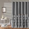 Seasonwood Grey Shower Curtain Ruffle Shower Curtain with Button 72 X 72 inch Bathtubs Decor Accessory Shabby Chic French Country Style view 1