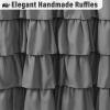 Seasonwood Grey Shower Curtain Ruffle Shower Curtain with Button 72 X 72 inch Bathtubs Decor Accessory Shabby Chic French Country Style view 4