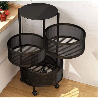 FSunKoFu Kitchen Cupboard Organiser Round Layered Shelf Storage Rack Kitchen Rotating Vegetable Rack Floor-Standing Multi-Layer Kitchen Storage Rack Household Storage Shelf for Kitchen Living Room