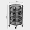 FSunKoFu Kitchen Cupboard Organiser Round Layered Shelf Storage Rack Kitchen Rotating Vegetable Rack Floor-Standing Multi-Layer Kitchen Storage Rack Household Storage Shelf for Kitchen Living Room view 2