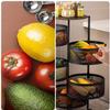 FSunKoFu Kitchen Cupboard Organiser Round Layered Shelf Storage Rack Kitchen Rotating Vegetable Rack Floor-Standing Multi-Layer Kitchen Storage Rack Household Storage Shelf for Kitchen Living Room view 4