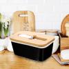 1set Ceramic Butter Keeper with Cutter Elegant Butter Preservation Box for Kitchen Countertop for Freshness and Easy Storage view 2