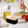 1set Ceramic Butter Keeper with Cutter Elegant Butter Preservation Box for Kitchen Countertop for Freshness and Easy Storage view 4