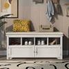 LUMISOL Storage Bench with 2 Doors and Shoe Rack Storage Chest with Seat Cushion Shoe Cabinet for Foyer Entryway Hallway view 1