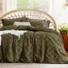 Bedsure Boho Duvet Cover Queen Size - Olive Green Breathable & Soft Boho Bedding, Machine Washable Comforter Cover for All Seasons, Includes 1 Duvet Cover 90"x90" with 2 Pillow Shams & Zipper Closure view 1