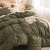 Bedsure Boho Duvet Cover Queen Size - Olive Green Breathable & Soft Boho Bedding, Machine Washable Comforter Cover for All Seasons, Includes 1 Duvet Cover 90"x90" with 2 Pillow Shams & Zipper Closure view 3