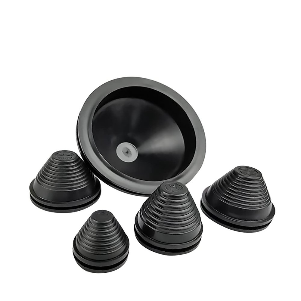 GatherTOOL 1/2Pcs Black Tapered Rubber Wiring Grommets Gasket Electric Box Cable Protector Dust Plug 12/25/30/35/40/50/60/70/80/90-130mm (Color : Black, Size : 12mm B Size (2pcs))