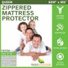 Zippered Queen Mattress Protector (14"-16" Depth) - Bed Bug Waterproof Mattress Cover, Premium Quality Hypoallergenic Encasement White view 1