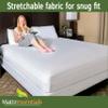 Zippered Queen Mattress Protector (14"-16" Depth) - Bed Bug Waterproof Mattress Cover, Premium Quality Hypoallergenic Encasement White view 3