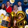 18th Birthday Decorations for Boys, 18 Birthday Decorations with 40 Inch Gold 18 Number Balloons, Cheers to 18 Years Banner,Fringe Curtains and Cups Foil Balloons view 3