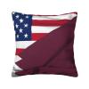 American Qatar Flag Soft Comfortable Double Sided Plush Pillow Case with Strong Home Practicality 18 X 18 in view 1