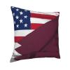American Qatar Flag Soft Comfortable Double Sided Plush Pillow Case with Strong Home Practicality 18 X 18 in view 2
