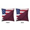 American Qatar Flag Soft Comfortable Double Sided Plush Pillow Case with Strong Home Practicality 18 X 18 in view 3