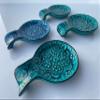 Blue & Turquoise Turkish Ceramic Spoon Rest, Authentic Ladle Scoop Fork Rest, Stove Tea Bag Holder, Kitchen Utensil Holder, Gift for Home view 2
