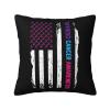 American Flag Thyroid Cancer Awareness Soft Comfortable Double Sided Plush Pillow Case with Strong Home Practicality 18 X 18 in view 1