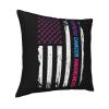 American Flag Thyroid Cancer Awareness Soft Comfortable Double Sided Plush Pillow Case with Strong Home Practicality 18 X 18 in view 2