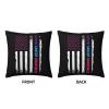 American Flag Thyroid Cancer Awareness Soft Comfortable Double Sided Plush Pillow Case with Strong Home Practicality 18 X 18 in view 3