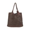 ENBEI Women's Beach Tote Bag, Crocheted Knit Hollow Design, Stylish & Spacious Tote for Beach,Travel,and Everyday Use,Cute Aesthetic Summer Handbag (coffee) view 1