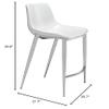 HomeRoots Set of Two White Faux Leather and Steel Modern Stitch Bucket Counter Chairs view 3